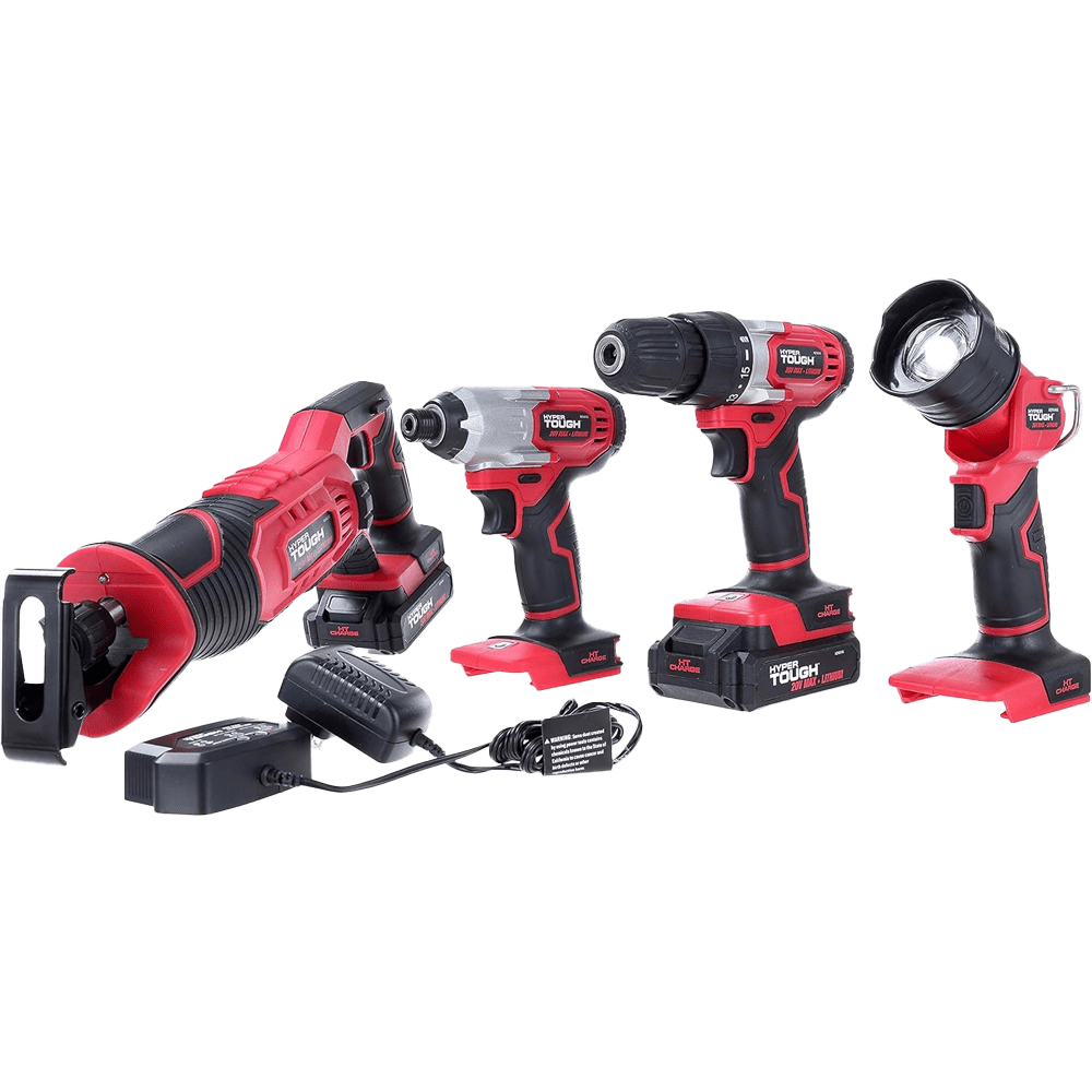 Hyper Tough AQ90146G Ht 20-Volt 4-Tool Combo Kit